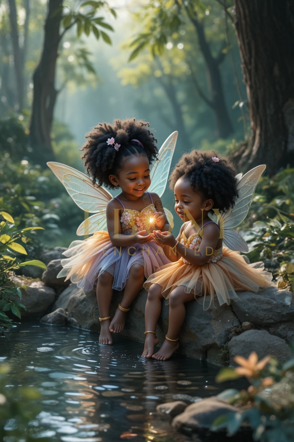 Fairy Toddlers by the Enchanted Pond Digital Download